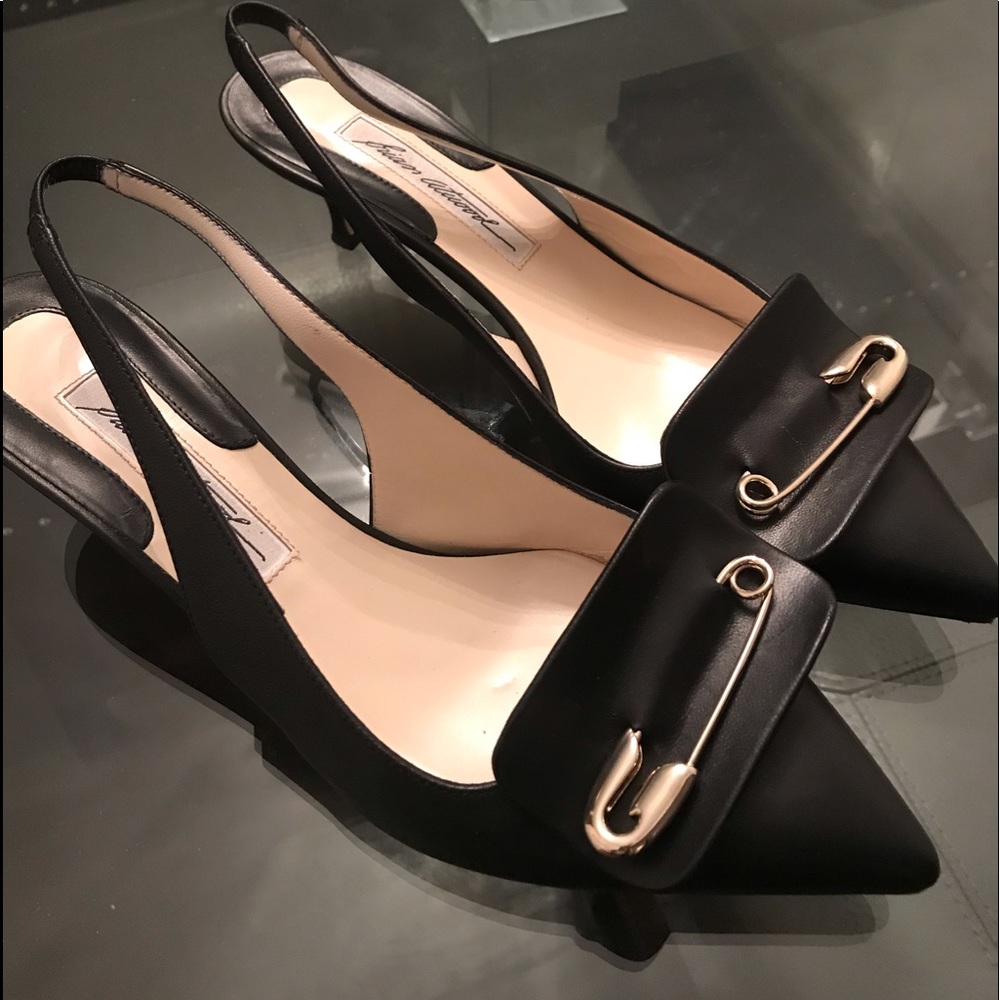 Brian Atwood leather kitten heels